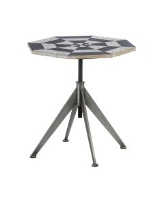 BLACK AND WHITE CHECKER SIDE TABLE